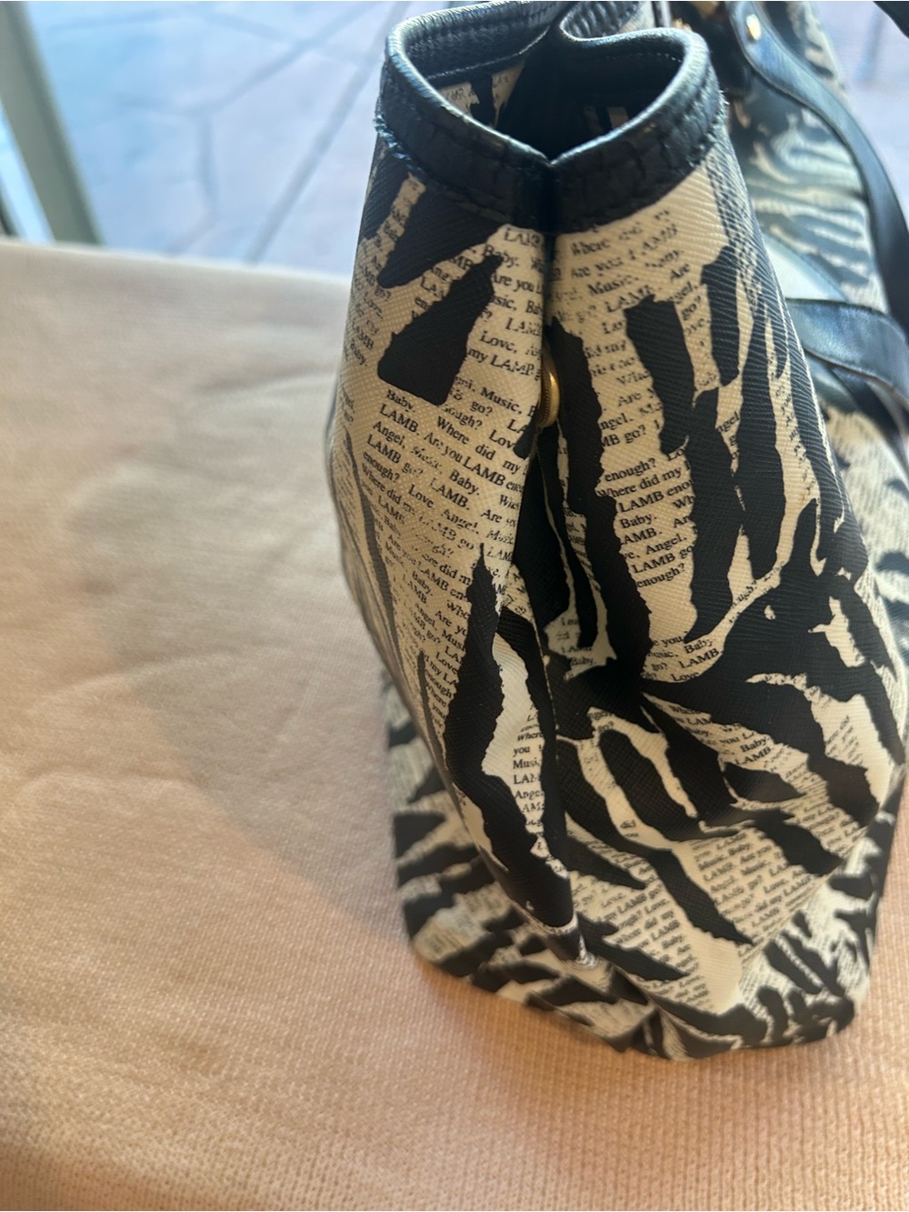 LAMB Black & White Zebra Print Tote Bag - Picture 14 of 14